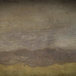 Wagenspuren von Sandstraße mit Wagenspuren aus der Römerzeit (vor etwa 1800 Jahren) Wagenspuren